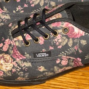 Excellent Condition Black Floral Vans